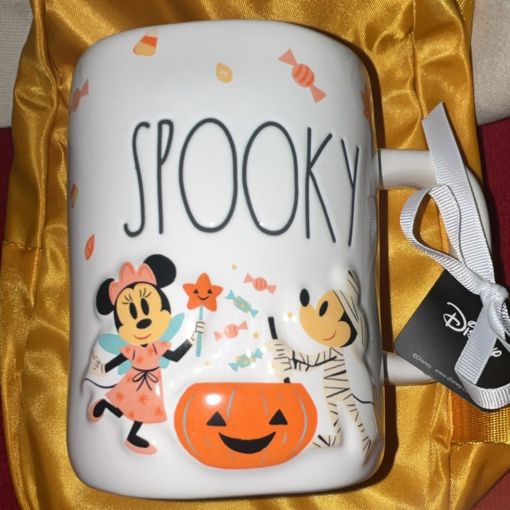 Rae Dunn Spooky Mug with Orange and Black Design